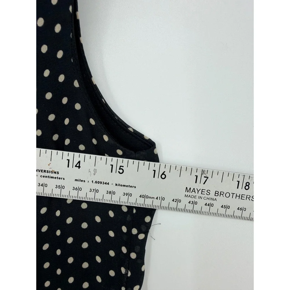 Betsey Johnson Fit and Flare Dress 2 Black EUC Polka Dot Retro Rockabilly Pinup